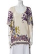 Etro Floral Print Scoop Neck Sweater