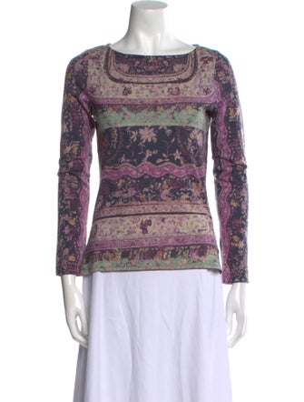 Etro Wool Paisley Print Top
