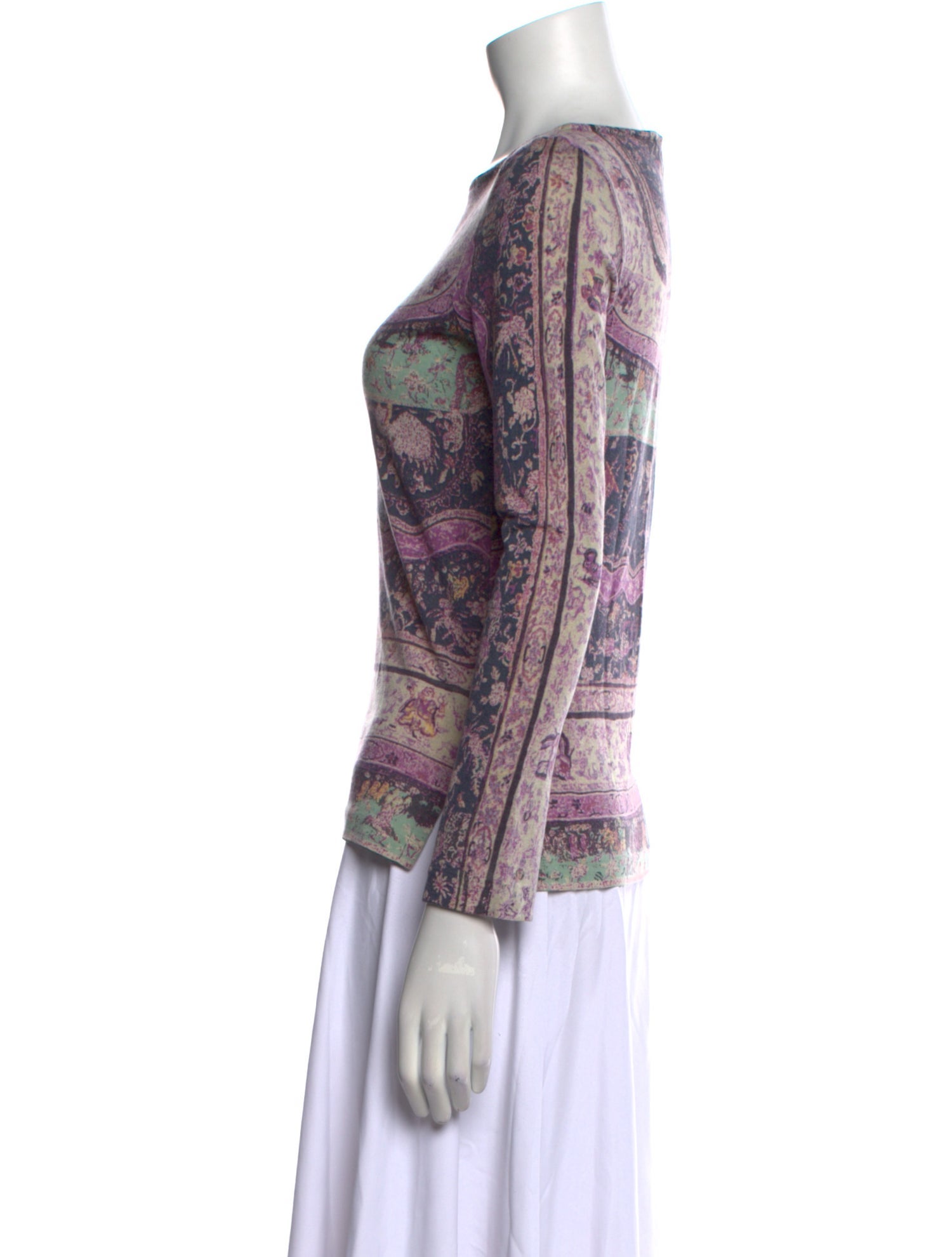 Etro Wool Paisley Print Top