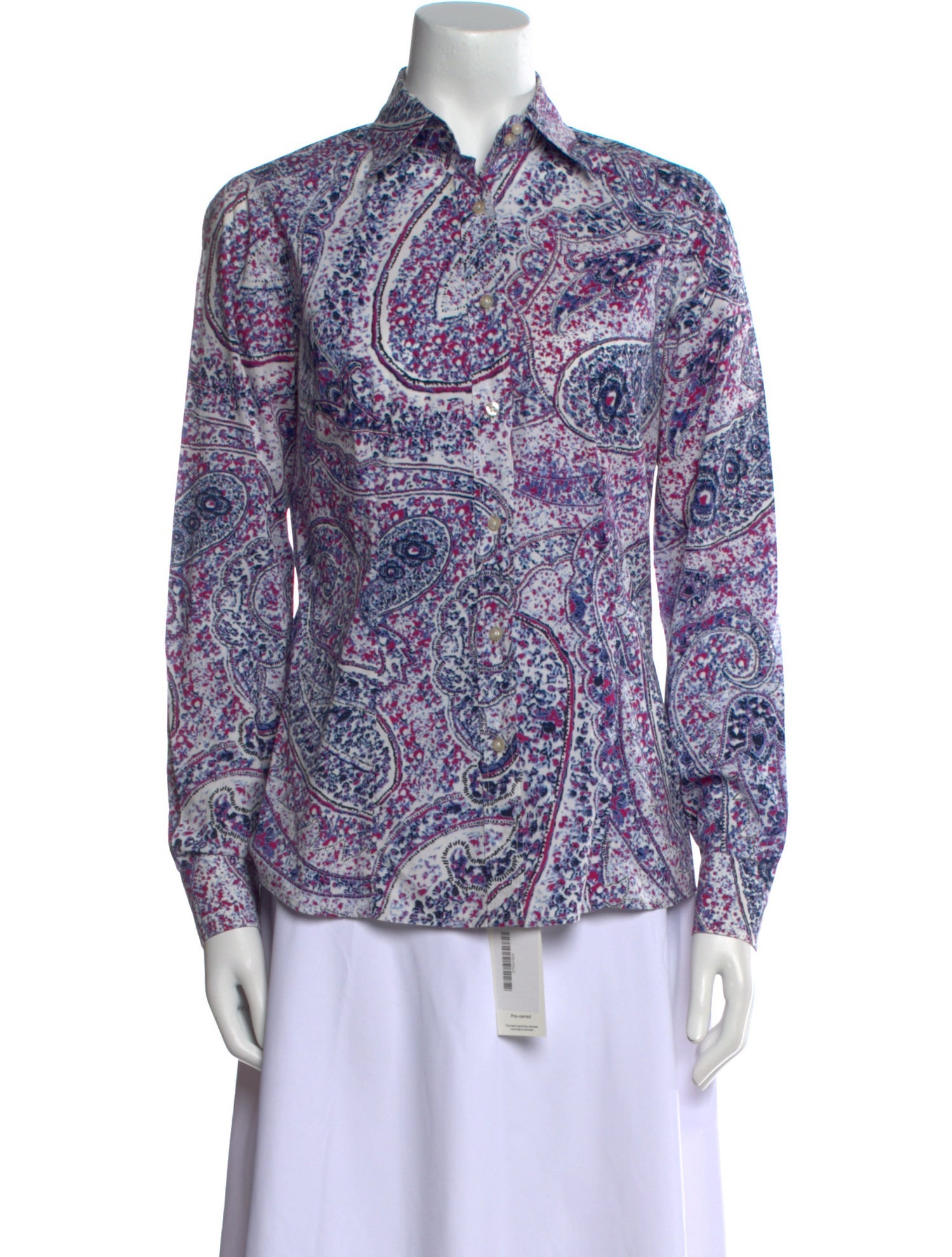 Etro Paisley Print Long Sleeve Button-Up Top