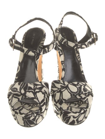Etro Canvas Floral Print Sandals