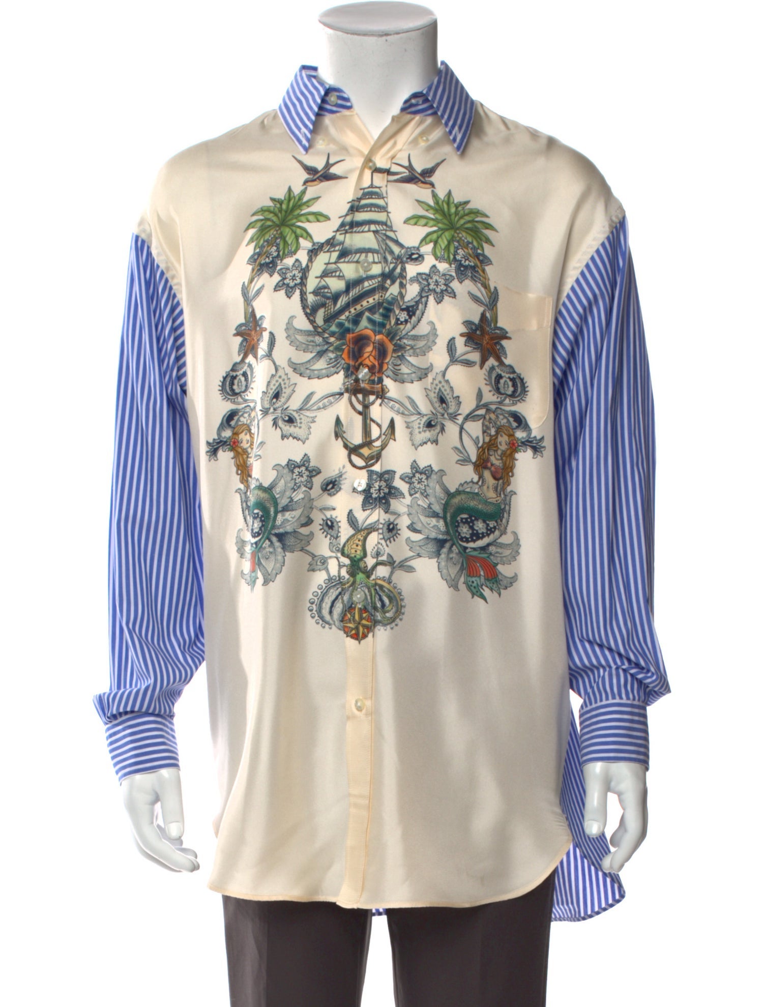 Etro Striped Long Sleeve Dress Shirt