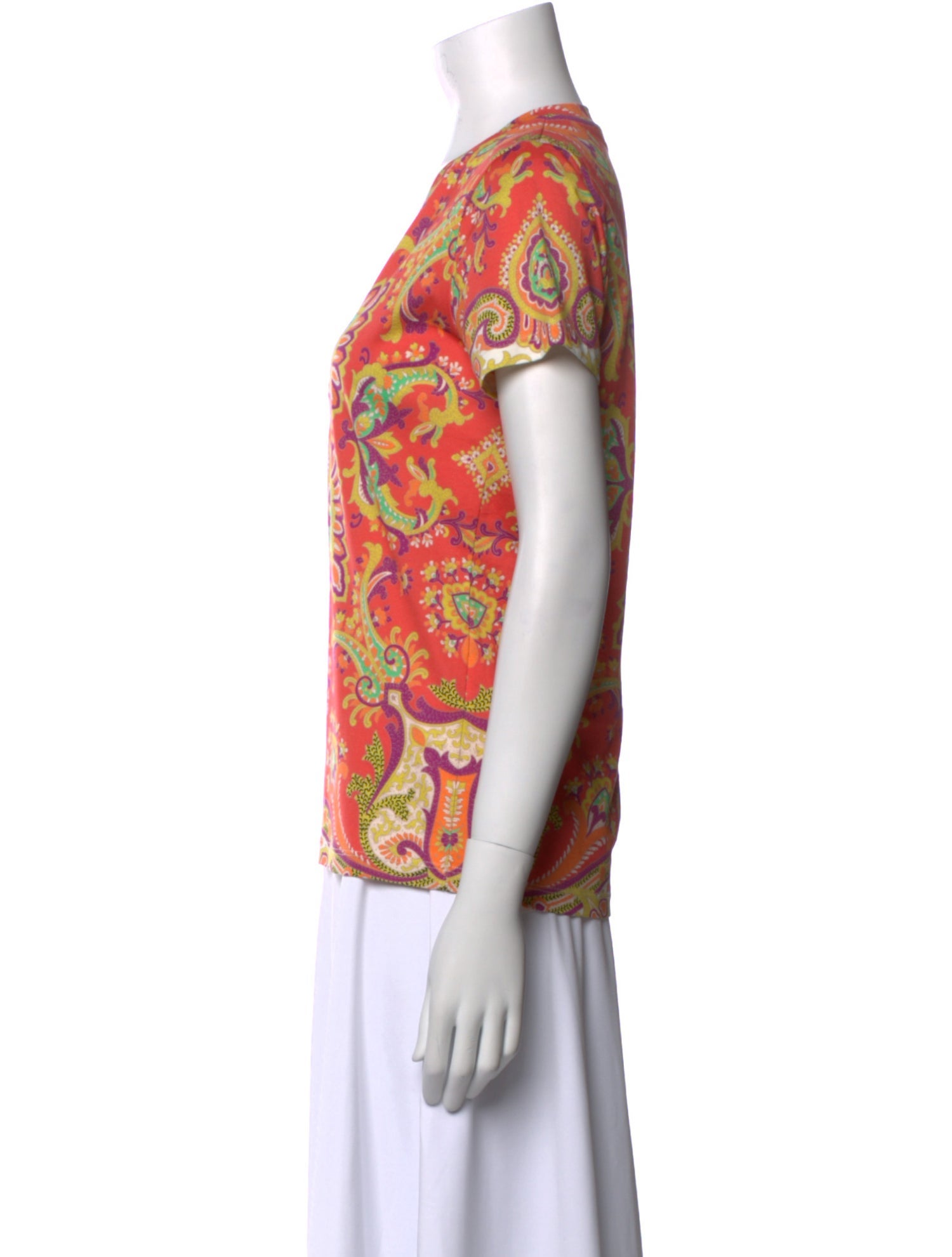 Etro Paisley Print V-Neck T-Shirt