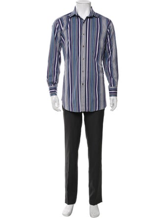 Etro Striped Long Sleeve Dress Shirt