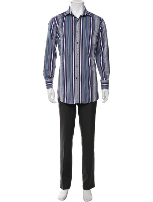 Etro Striped Long Sleeve Dress Shirt