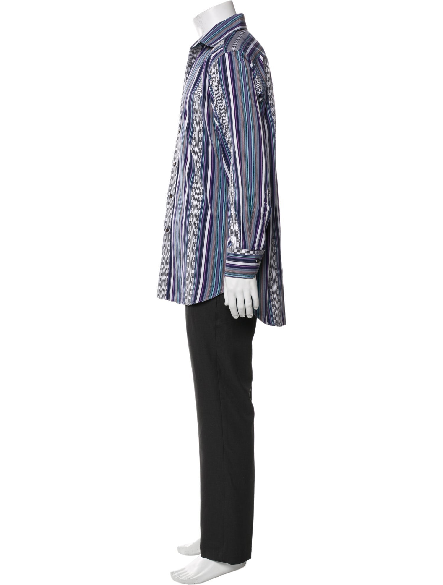 Etro Striped Long Sleeve Dress Shirt