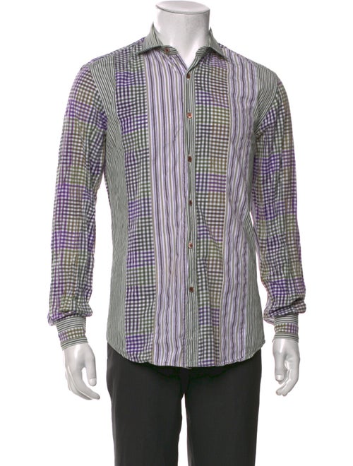 Etro Plaid Print Long Sleeve Shirt