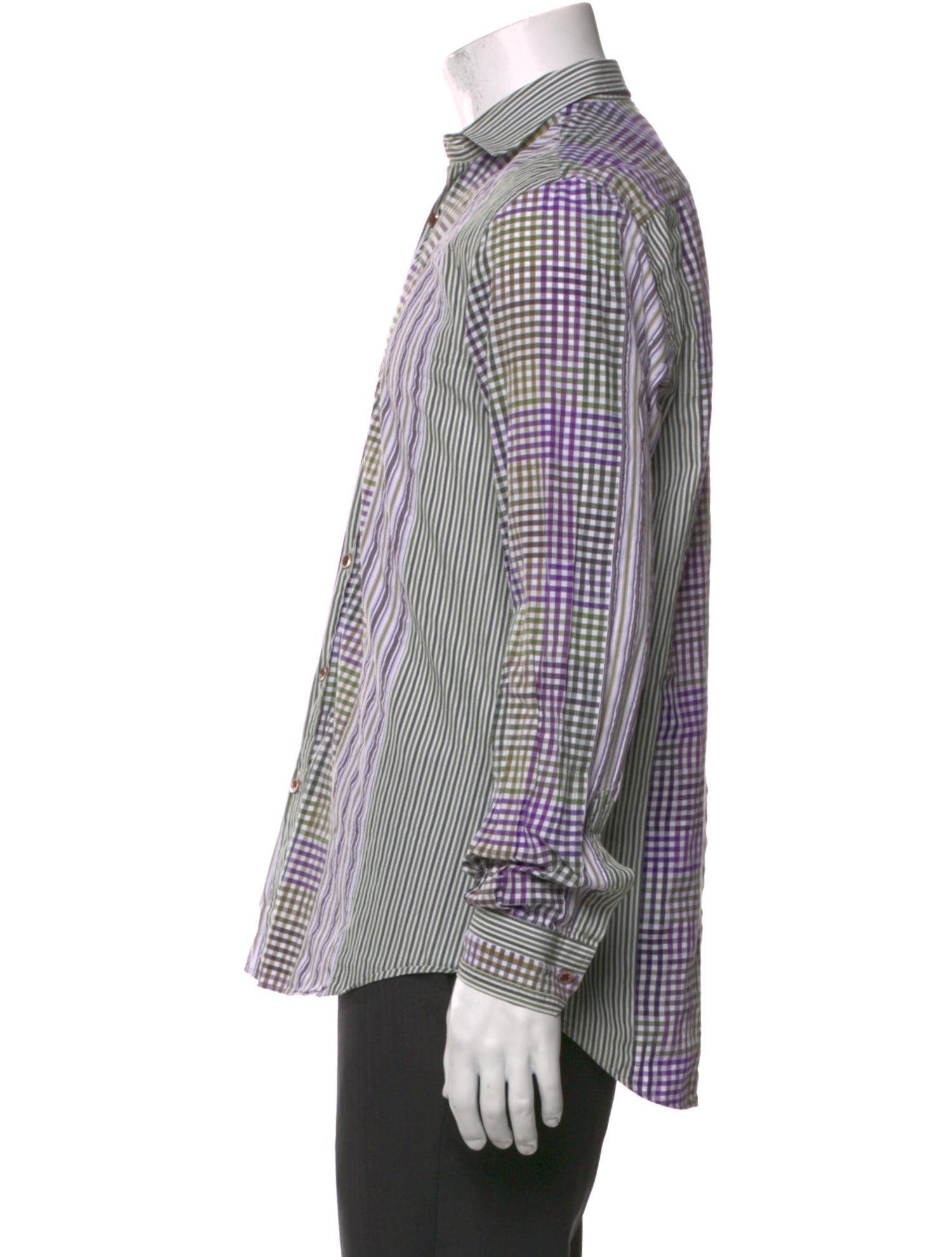 Etro Plaid Print Long Sleeve Shirt