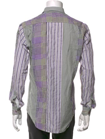 Etro Plaid Print Long Sleeve Shirt
