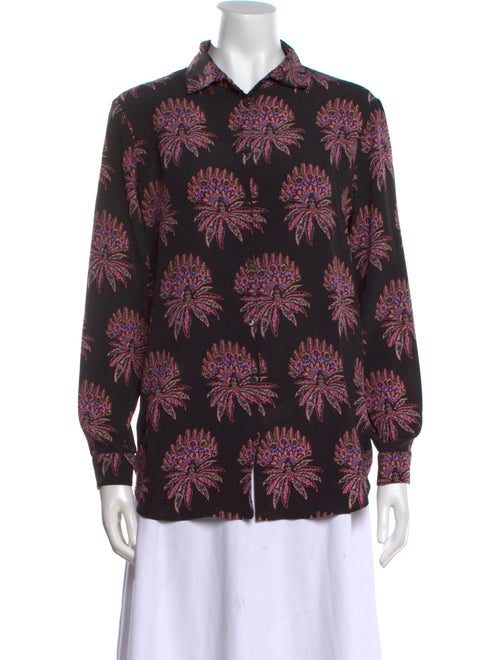 Etro Silk Floral Print Button-Up Top