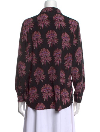 Etro Silk Floral Print Button-Up Top