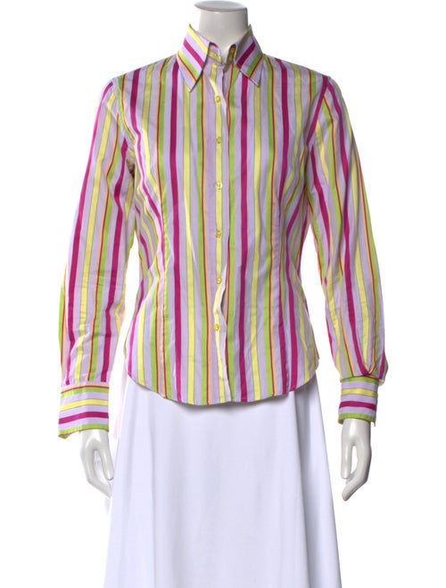Etro Striped Long Sleeve Button-Up Top