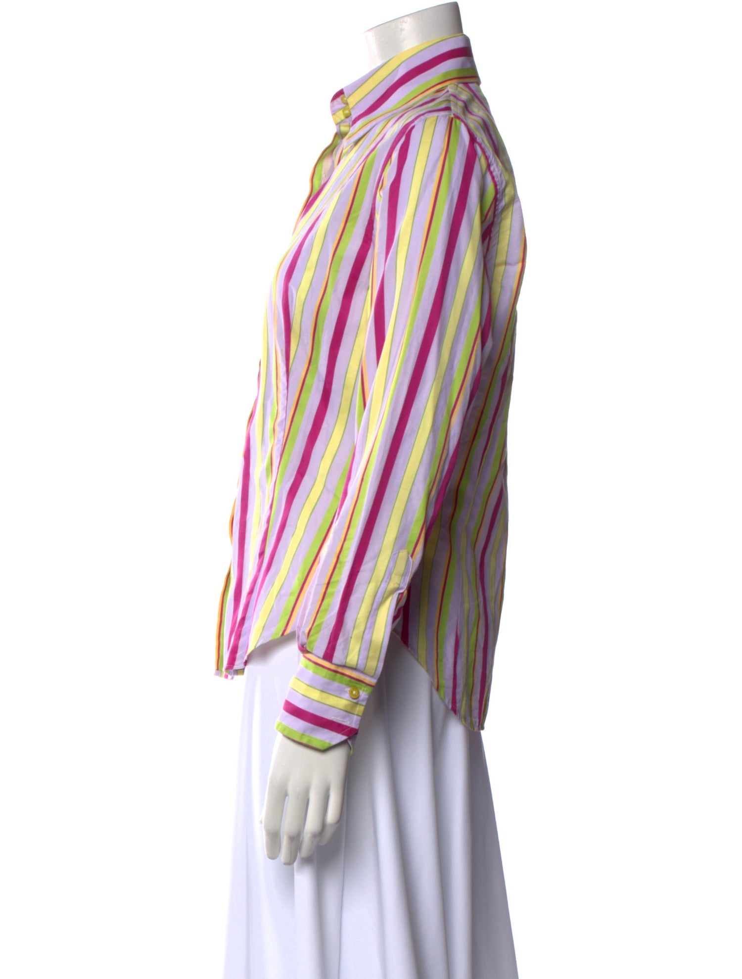 Etro Striped Long Sleeve Button-Up Top