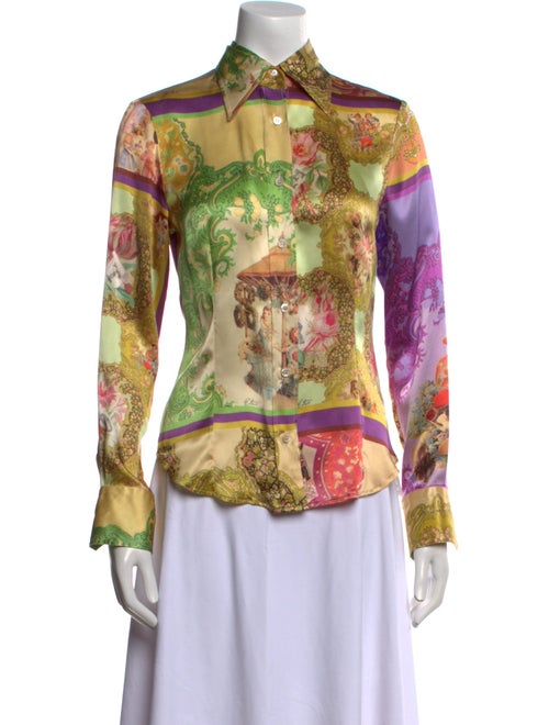 Etro Silk Printed Button-Up Top