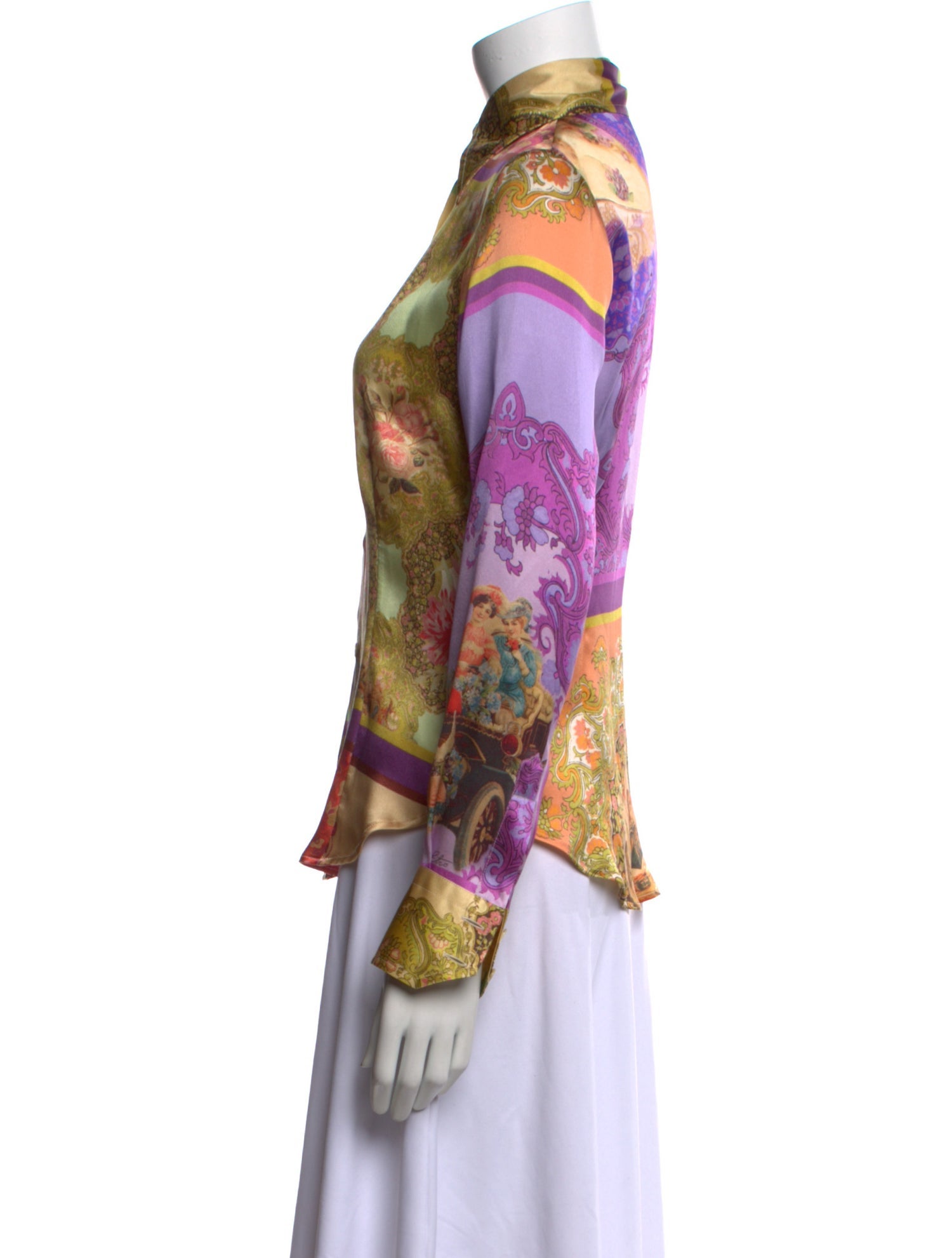 Etro Silk Printed Button-Up Top