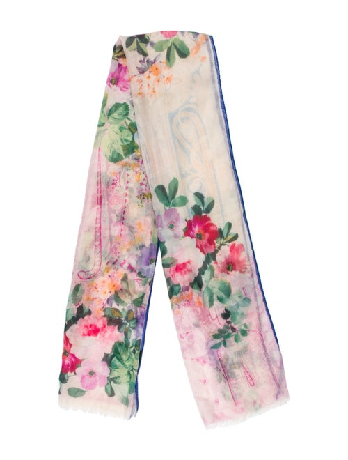 Etro Cashmere Floral Print Scarf