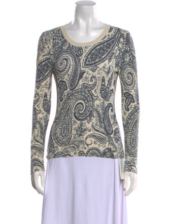 Etro Paisley Print Scoop Neck Top