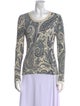 Etro Paisley Print Scoop Neck Top