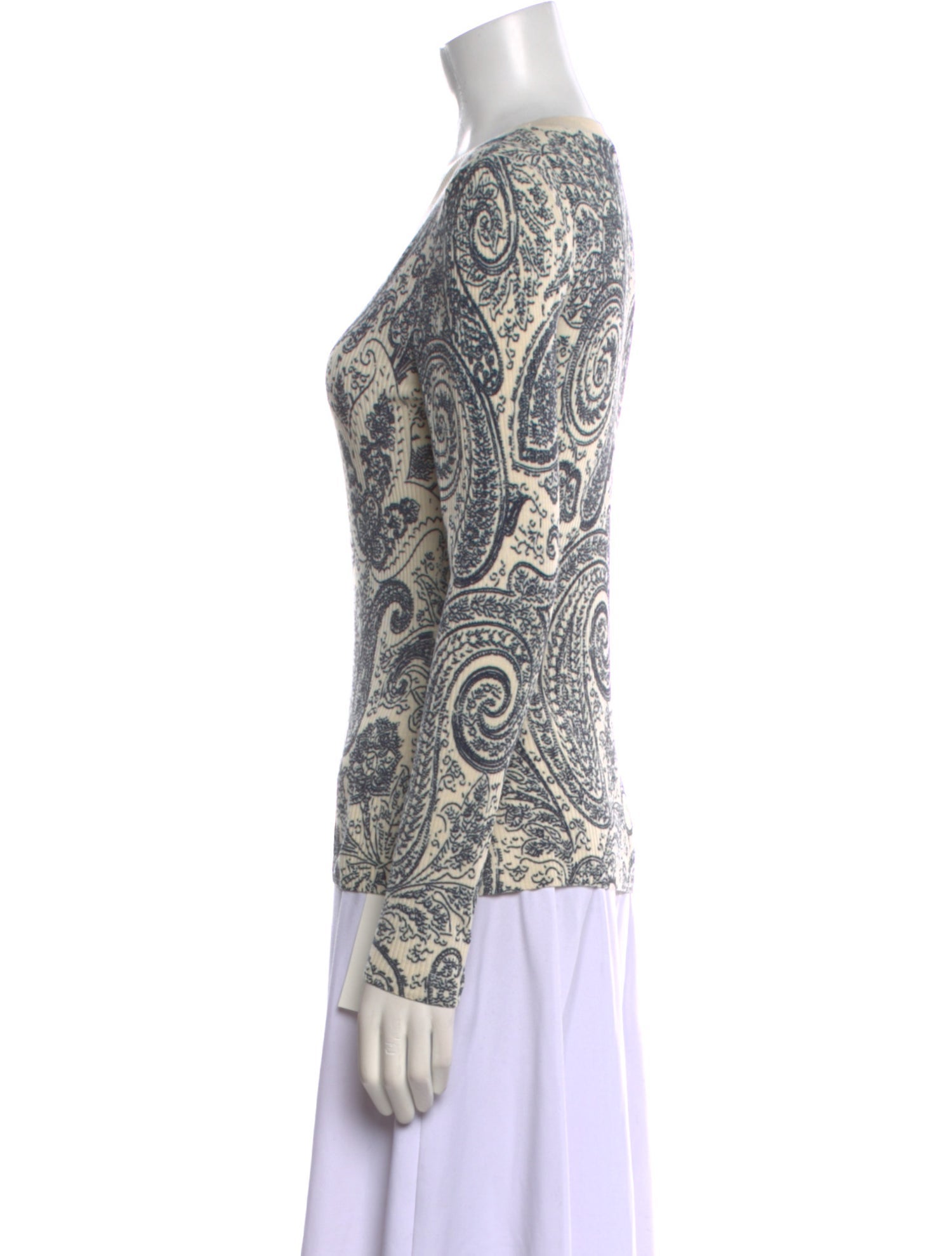Etro Paisley Print Scoop Neck Top