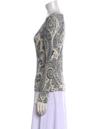 Etro Paisley Print Scoop Neck Top
