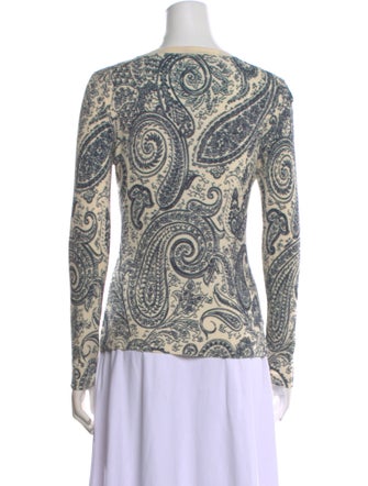 Etro Paisley Print Scoop Neck Top