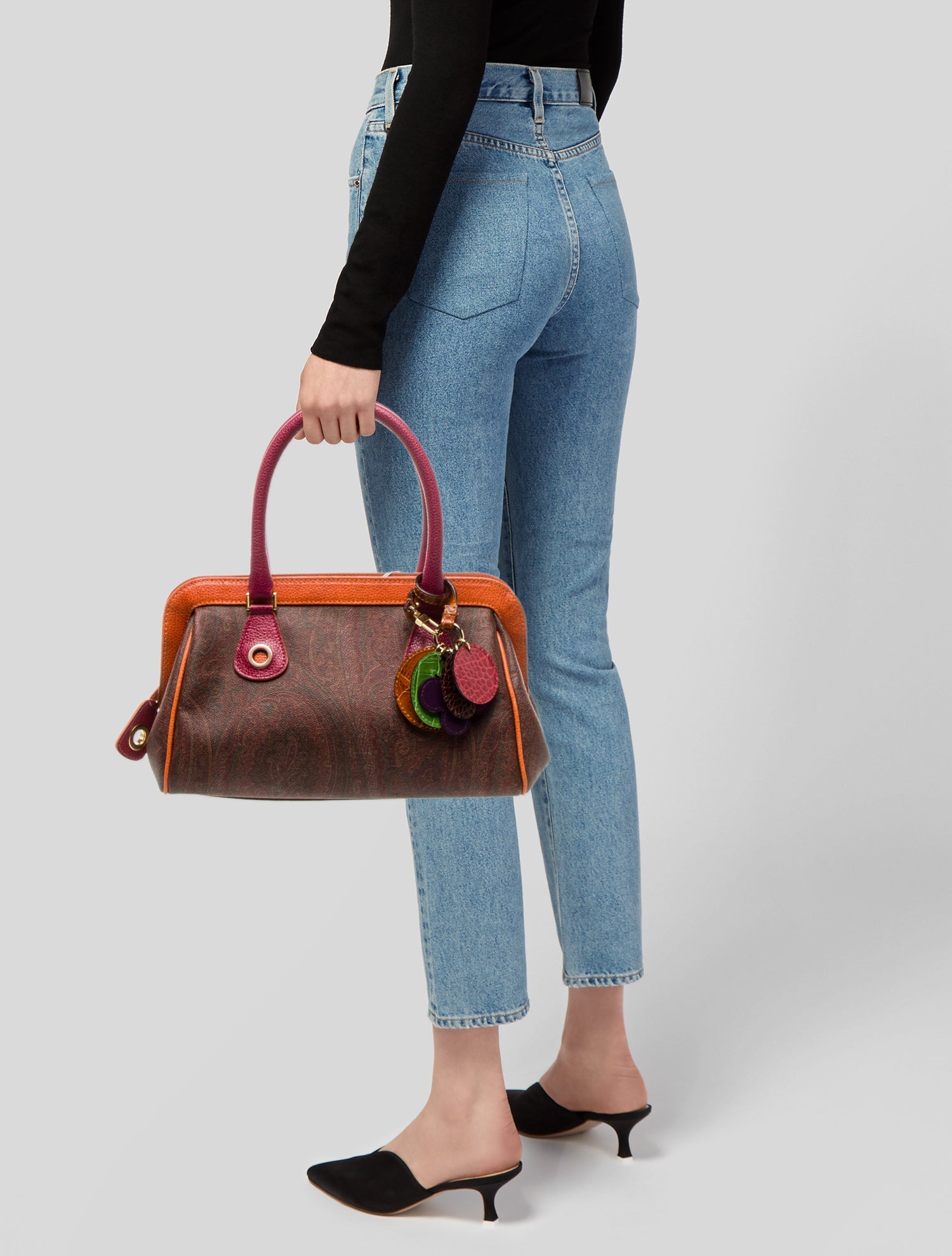 Etro Leather Top Handle Bag