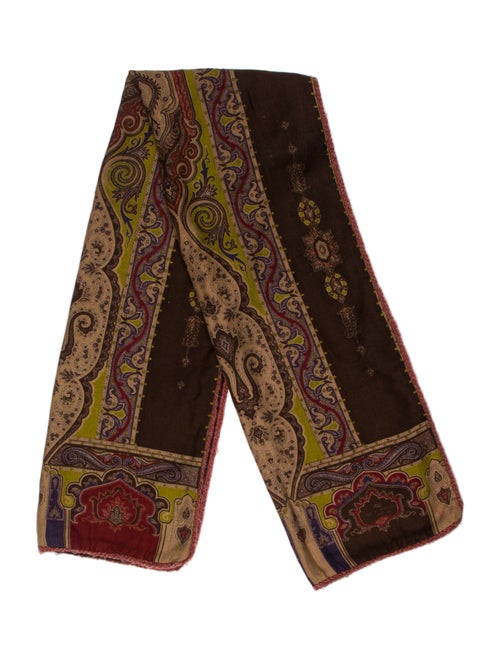 Etro Wool Paisley Print Scarf