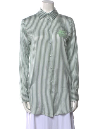Etro Silk Striped Button-Up Top