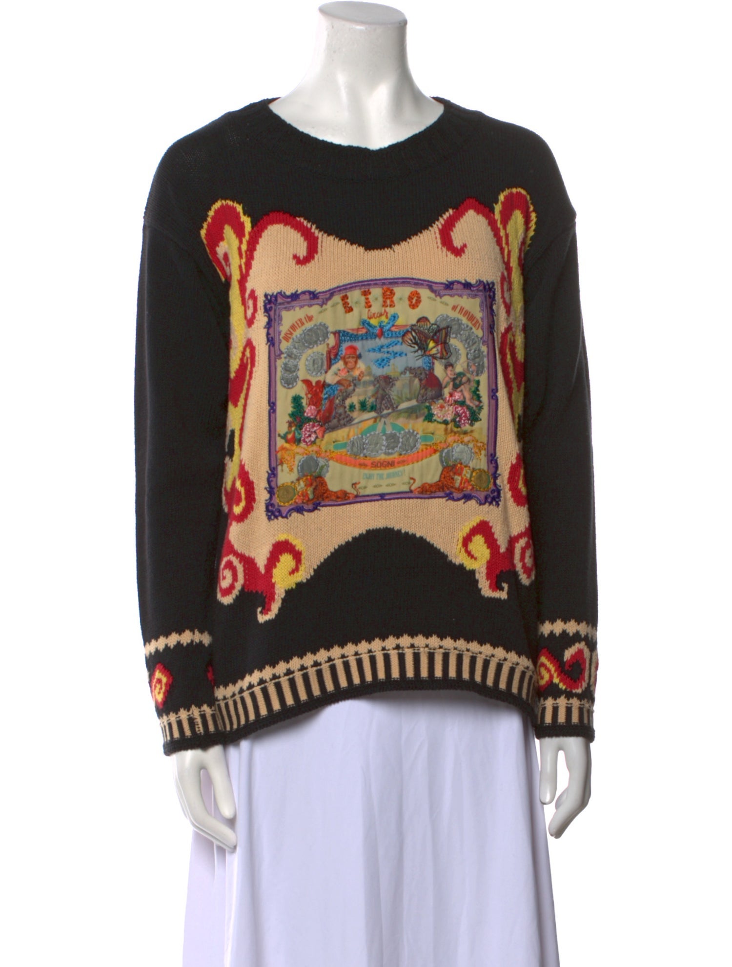 Etro Printed Scoop Neck Sweater