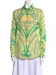 Etro Printed Long Sleeve Button-Up Top