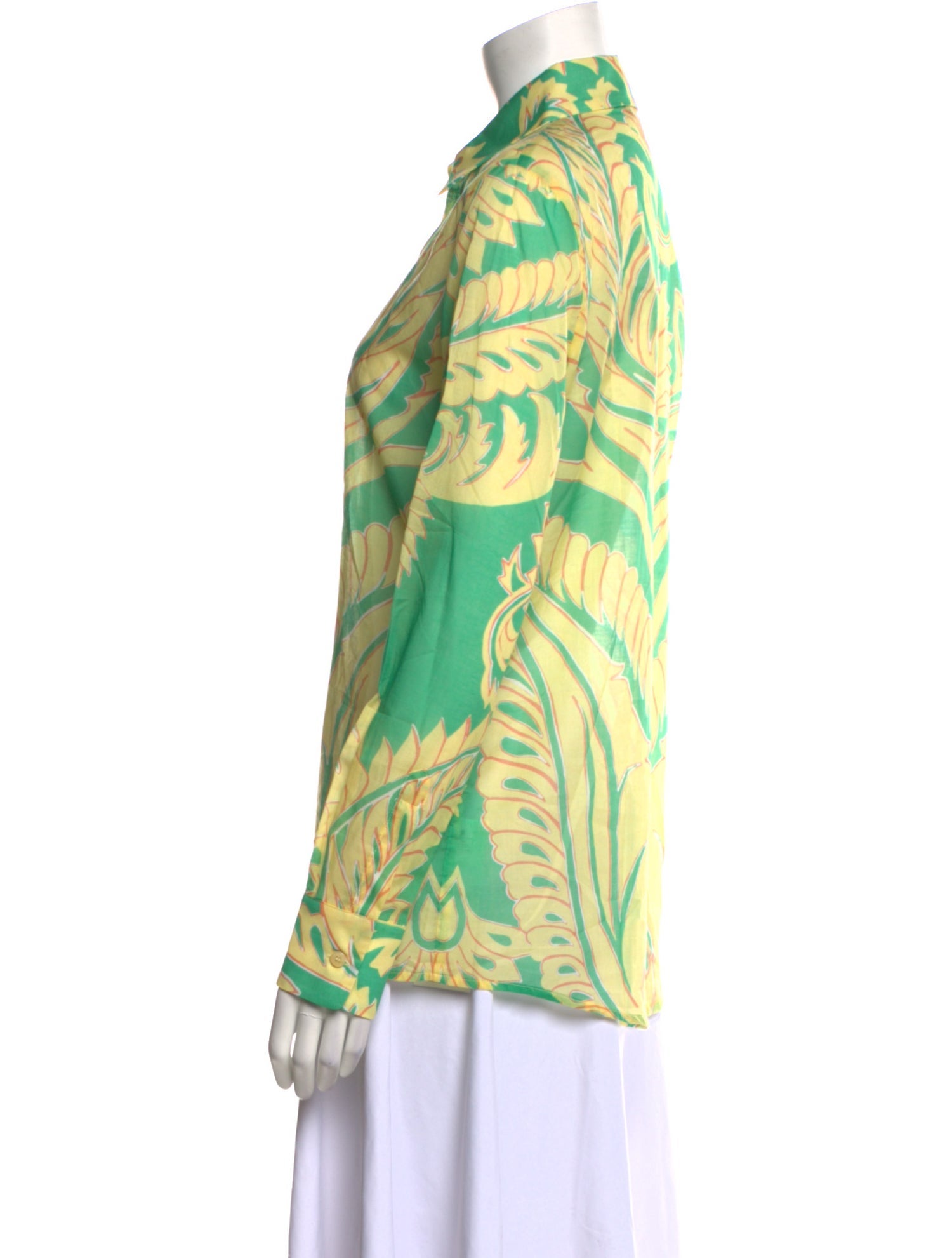 Etro Printed Long Sleeve Button-Up Top