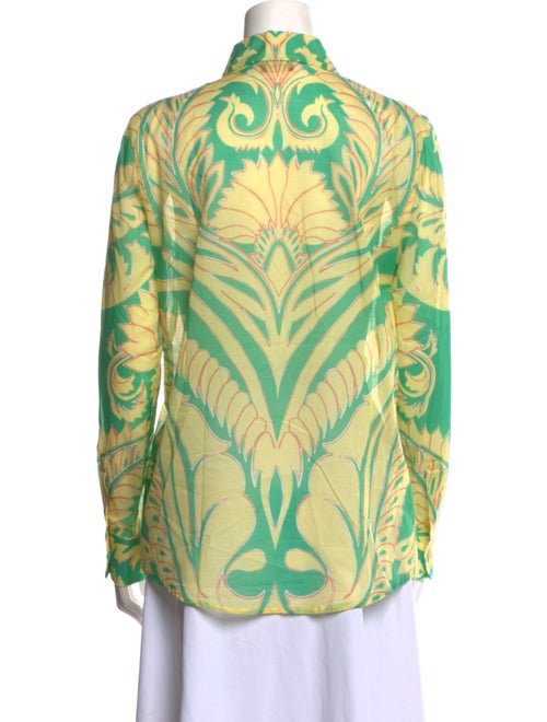 Etro Printed Long Sleeve Button-Up Top