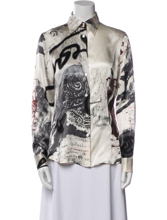 Etro Silk Printed Button-Up Top