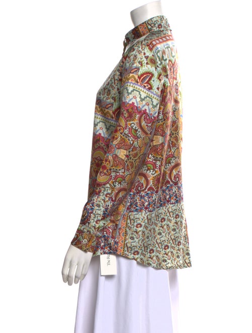 Etro Silk Paisley Print Button-Up Top
