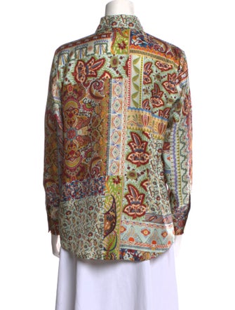 Etro Silk Paisley Print Button-Up Top