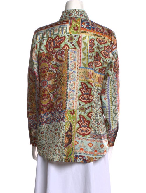 Etro Silk Paisley Print Button-Up Top