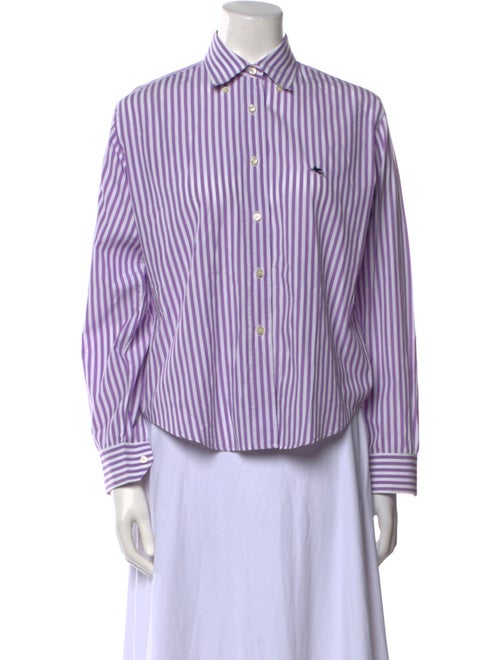 Etro Striped Long Sleeve Button-Up Top