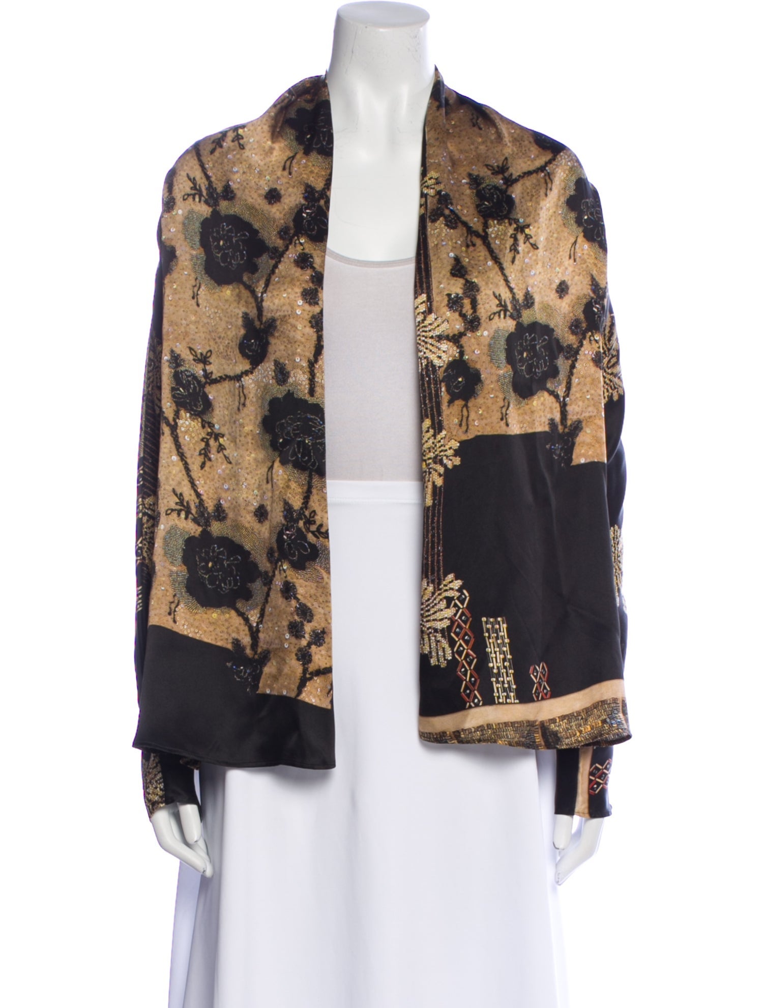 Etro Floral Print Open Front Sweater