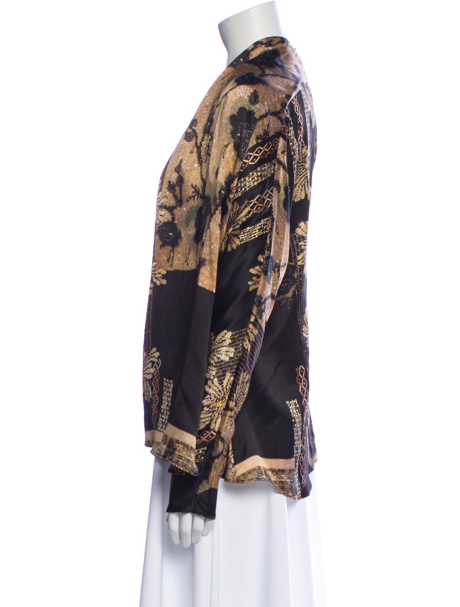 Etro Floral Print Open Front Sweater