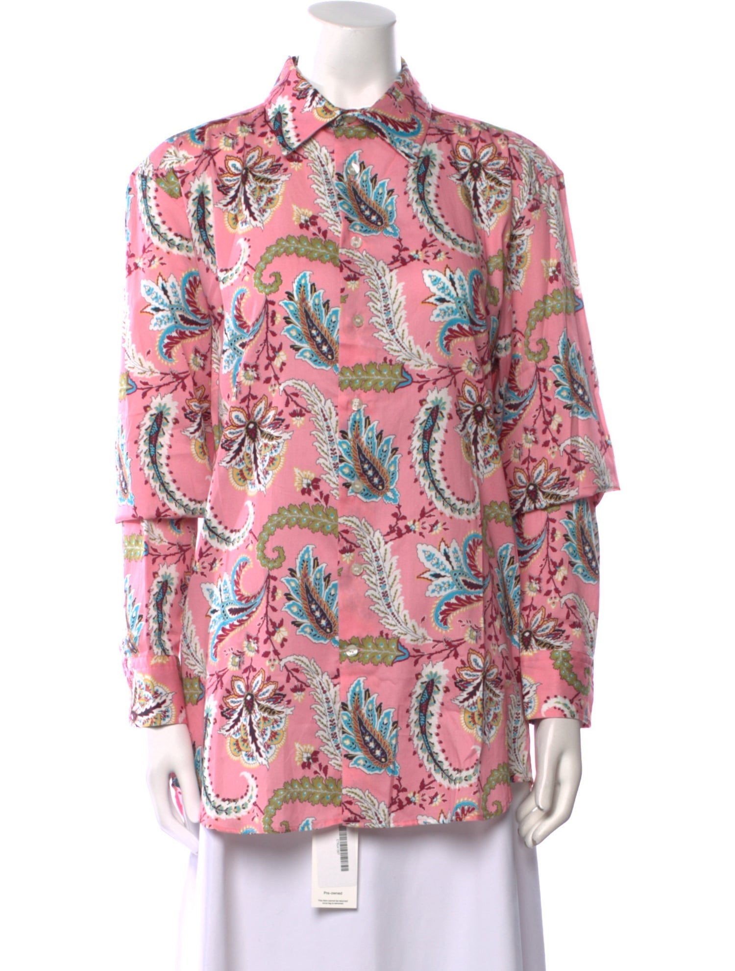 Etro Paisley Print Long Sleeve Button-Up Top