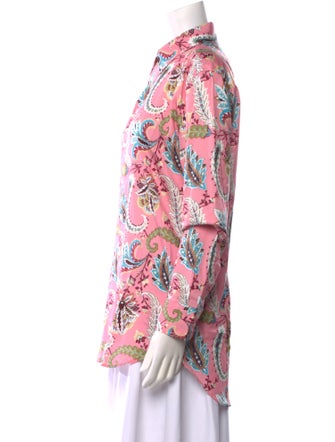 Etro Paisley Print Long Sleeve Button-Up Top
