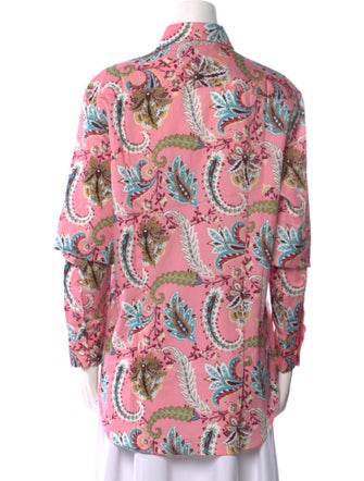 Etro Paisley Print Long Sleeve Button-Up Top