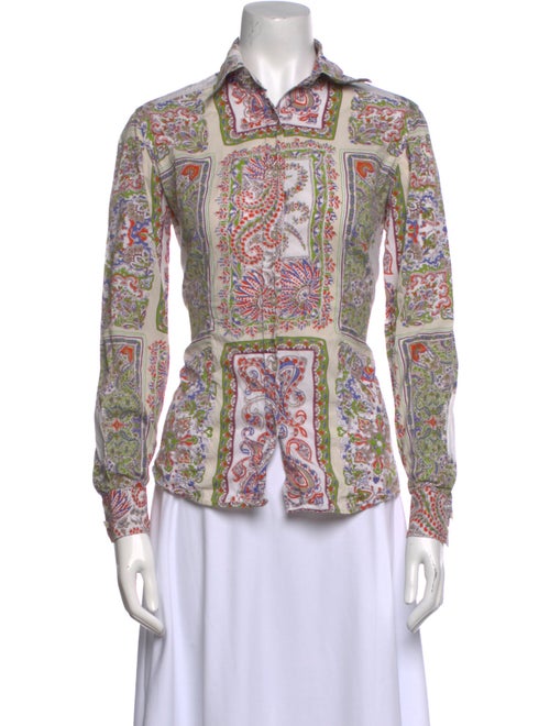 Etro Paisley Print Long Sleeve Button-Up Top