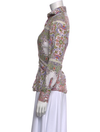Etro Paisley Print Long Sleeve Button-Up Top