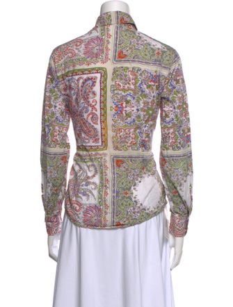 Etro Paisley Print Long Sleeve Button-Up Top