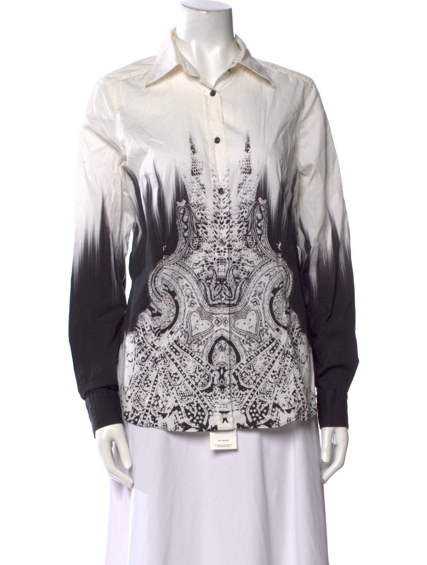 Etro Printed Long Sleeve Button-Up Top