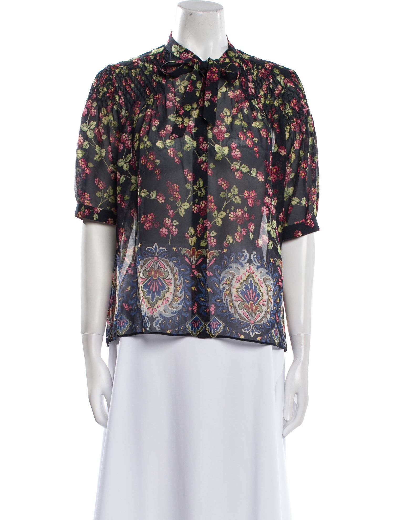 Etro Silk Floral Print Blouse