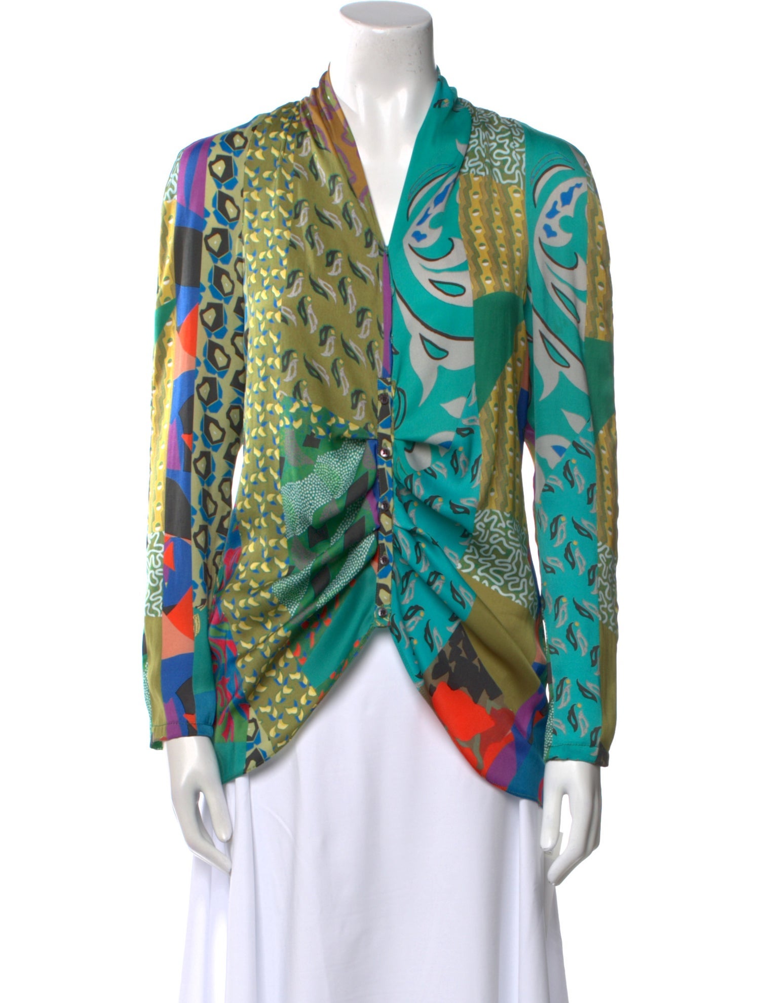Etro Printed V-Neck Blouse