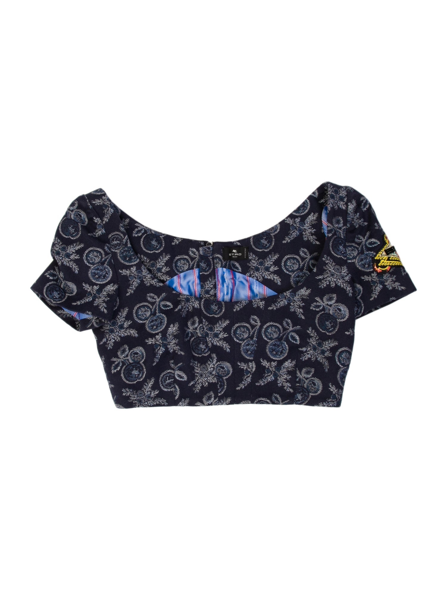 Etro Paisley Print Scoop Neck Crop Top