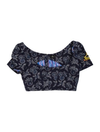 Etro Paisley Print Scoop Neck Crop Top